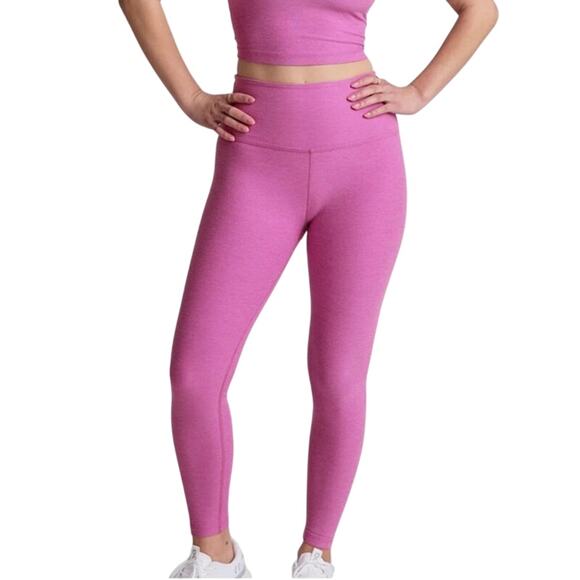 Beyond Yoga Spacedye Caught in the Midi Pink Hype Heather Women’s Medium EUC - Picture 1 of 6